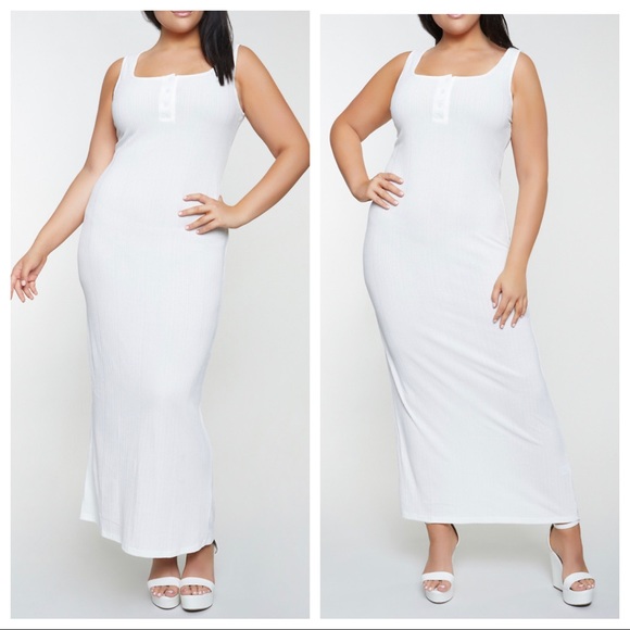 Twice Chic Boutique Dresses & Skirts - 🌟🆕WHITNEY RIBBED WHITE MAXI DRESS XL-2X🌟…